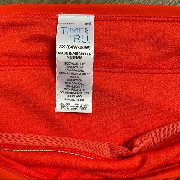 Time and Tru Orange Mid Rise High Cut Bikini Bottoms Women's Plus Size 3X - Picture 8 of 9